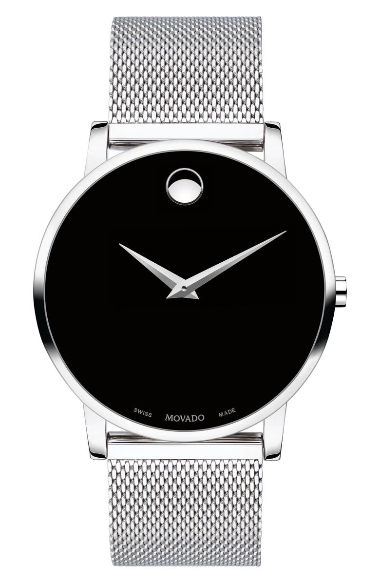 Movado Museum Mesh Strap Watch, 40mm, Main, color, 