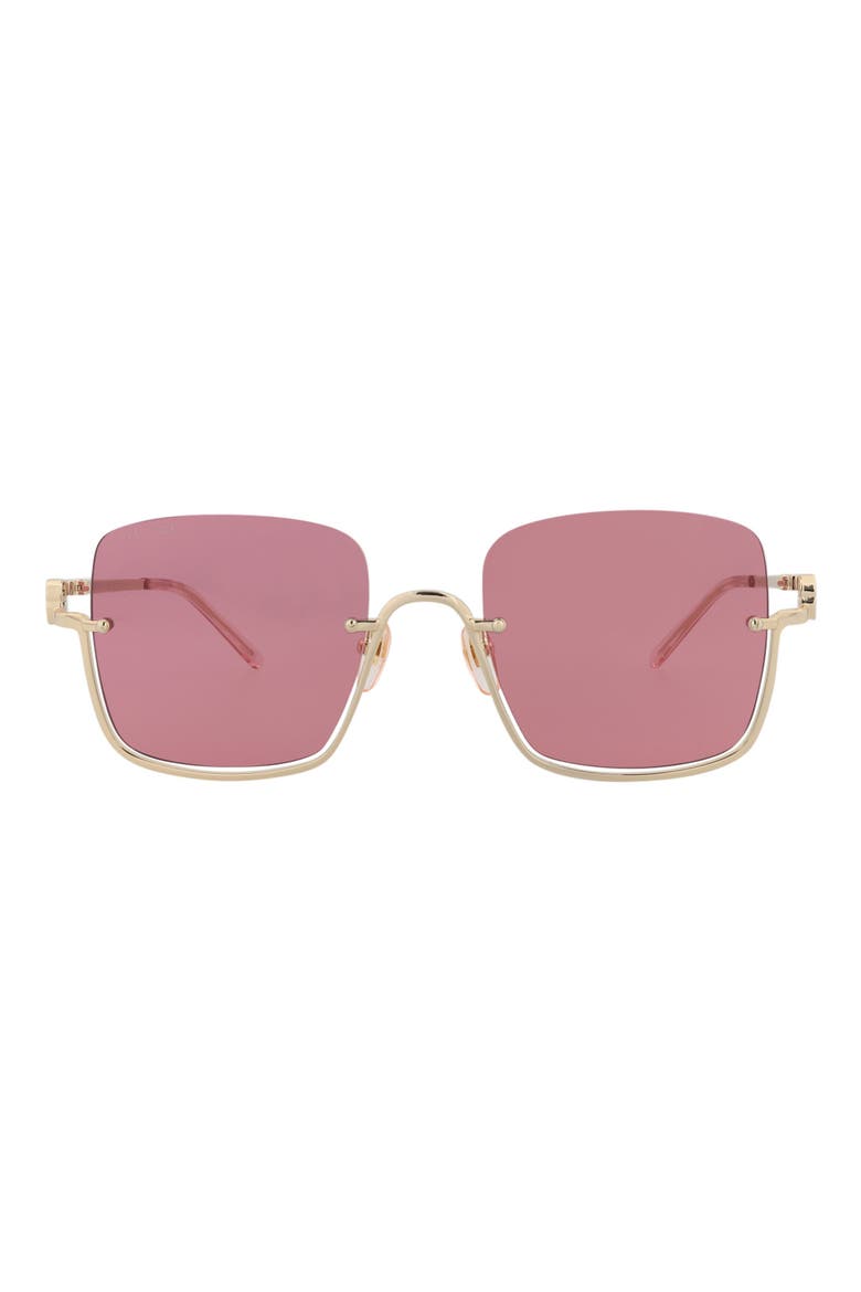 54mm Novelty Square Sunglasses, Main, color, GOLD GOLD RED