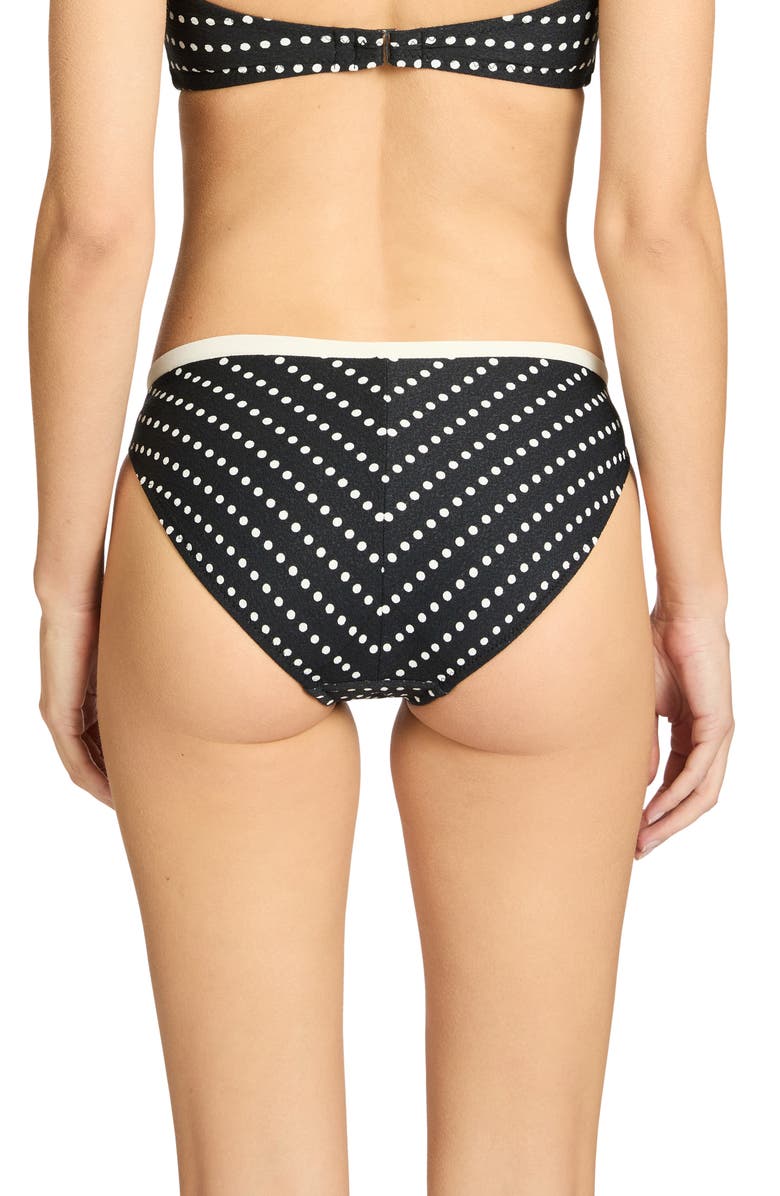 Robin Piccone Millie Ring Side Bikini Bottoms, Alternate, color, Black/ Ecru