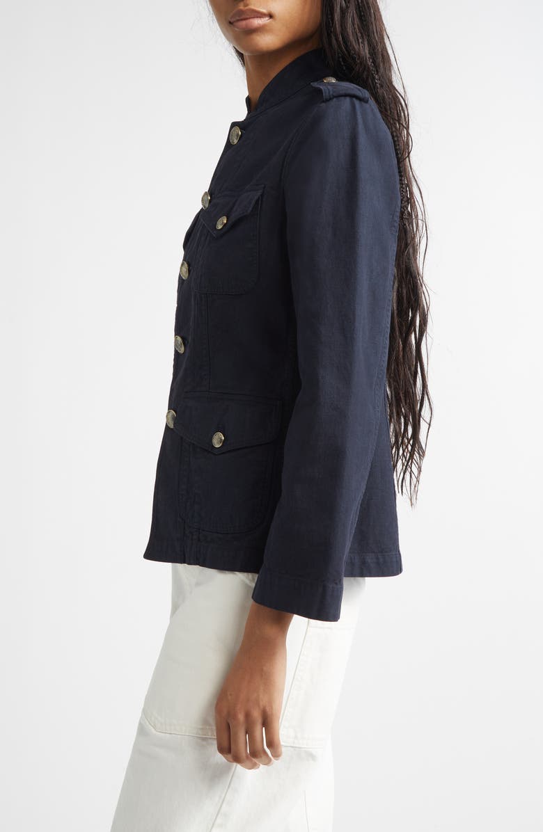 Nili Lotan Raymond Military Cotton Jacket, Alternate, color, Midnight