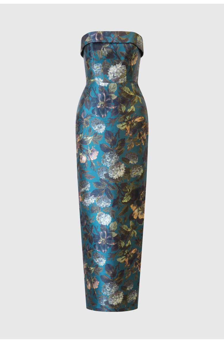 Theia Liora Strapless Column Gown, Alternate, color,