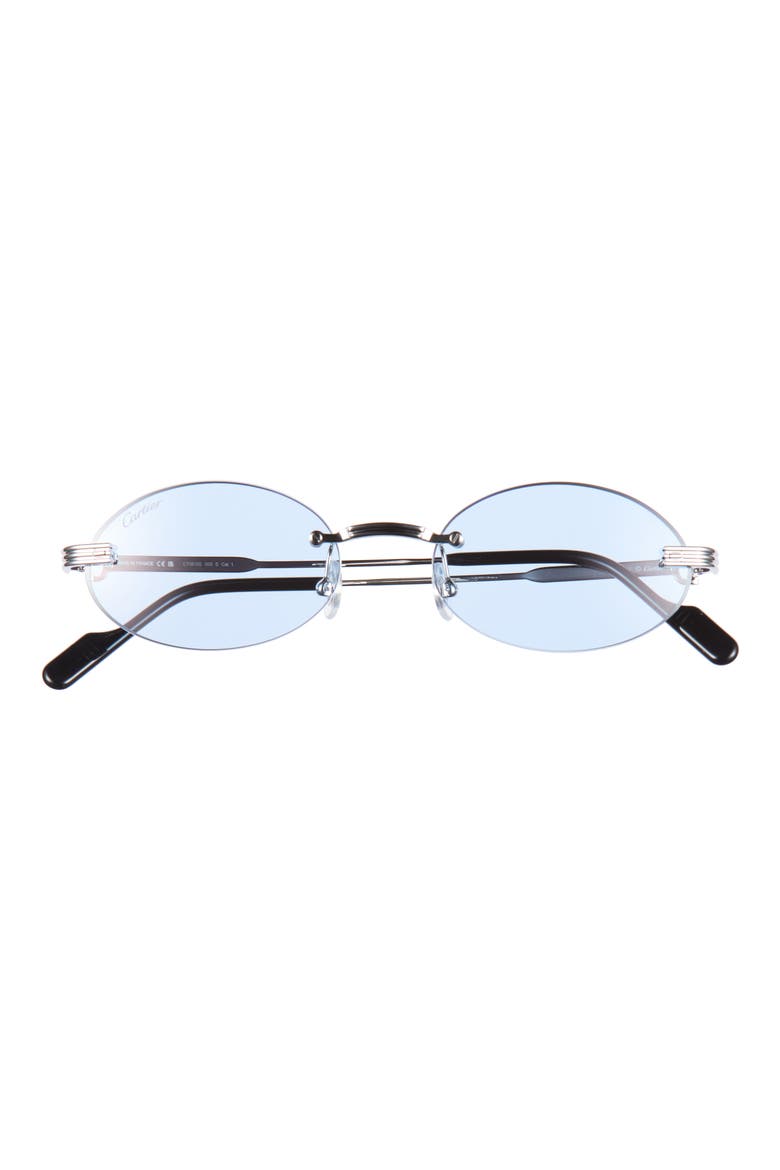 CT0615S Small Oval Sunglasses, Main, color, SILVER