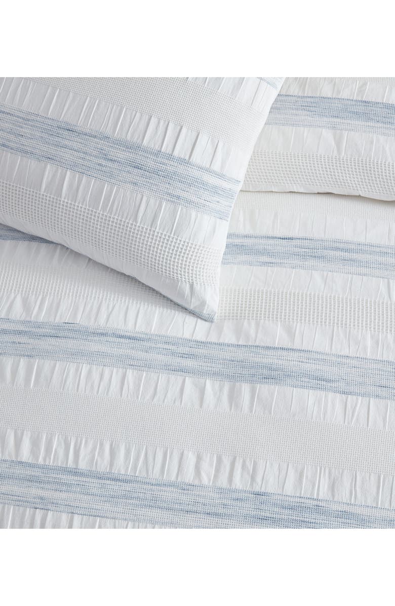 DKNY Waffle Stripe Comforter & Sham Set, Alternate, color, White/ Blue