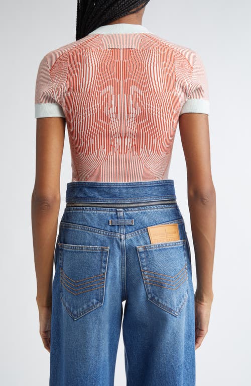 Jean Paul Gaultier The Morphing Pinstripe Short Sleeve Sweater