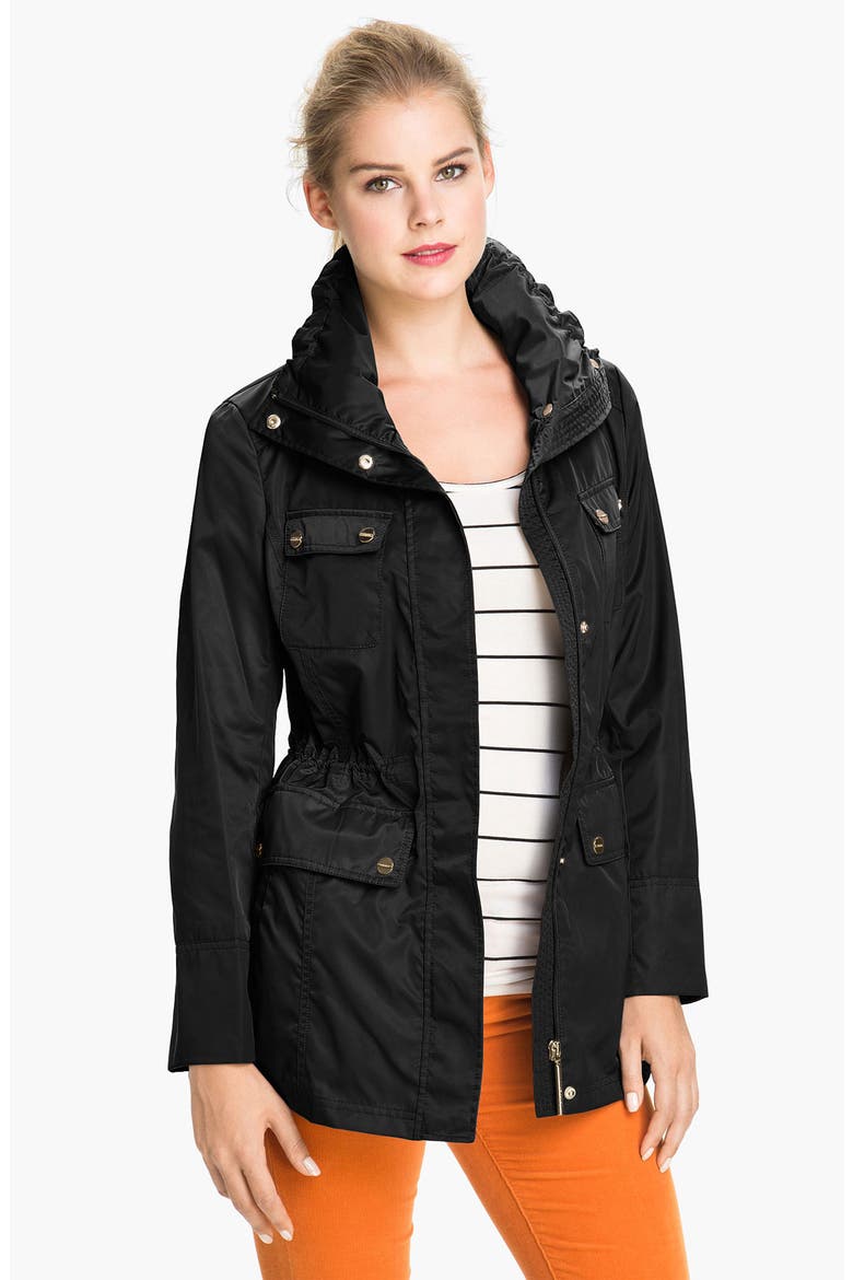 Packable Water Repellent Anorak, Main, color, BLACK