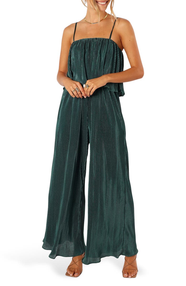 Petal & Pup Jillian Plissé Jumpsuit, Main, color, 