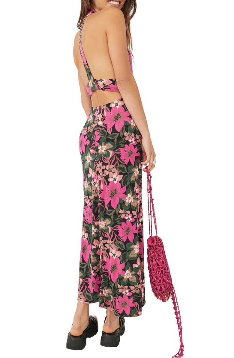 Free People Mimi Floral Racerback Cutout Tank Maxidress, Alternate, color, 