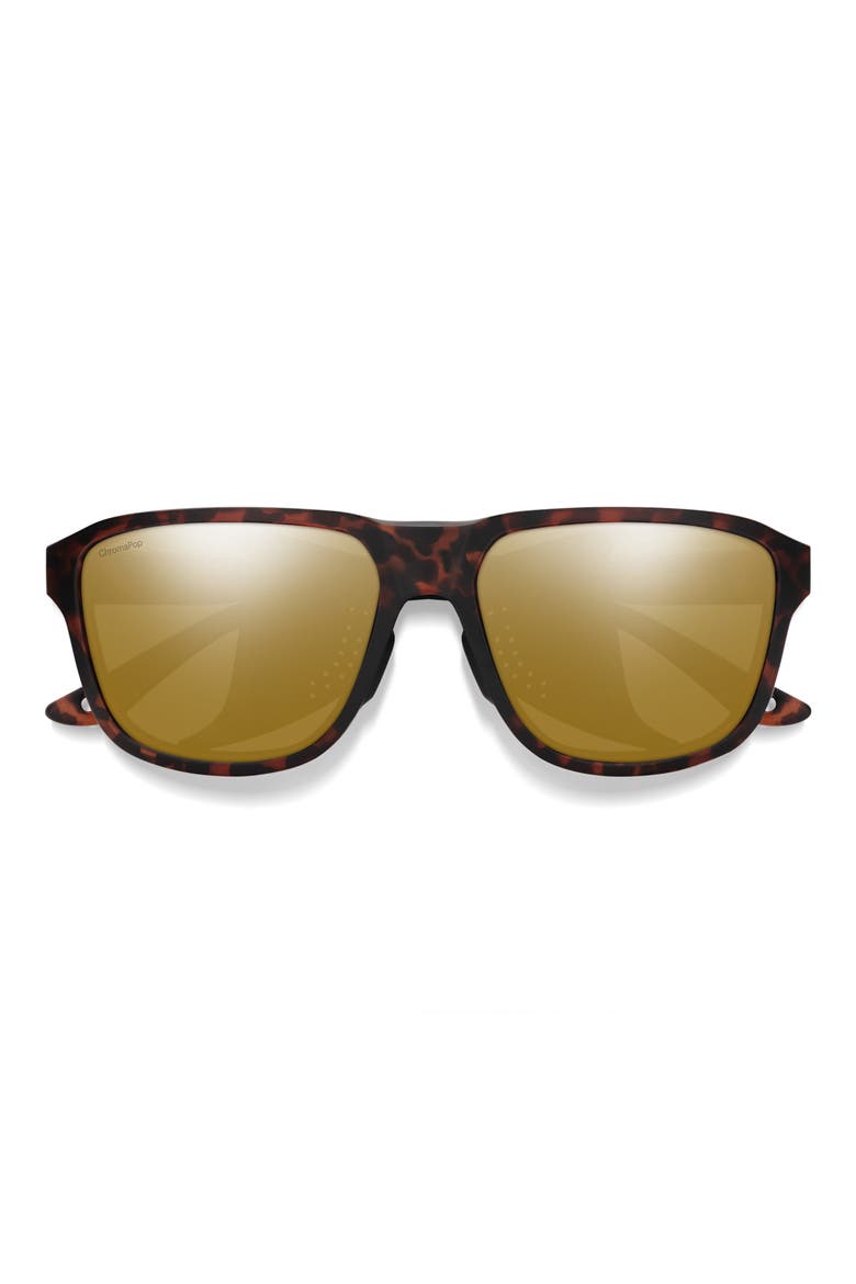 Embark 58mm ChromaPop™ Polarized Square Sunglasses, Main, color, TORTOISE / CHROMAPOP BRONZE