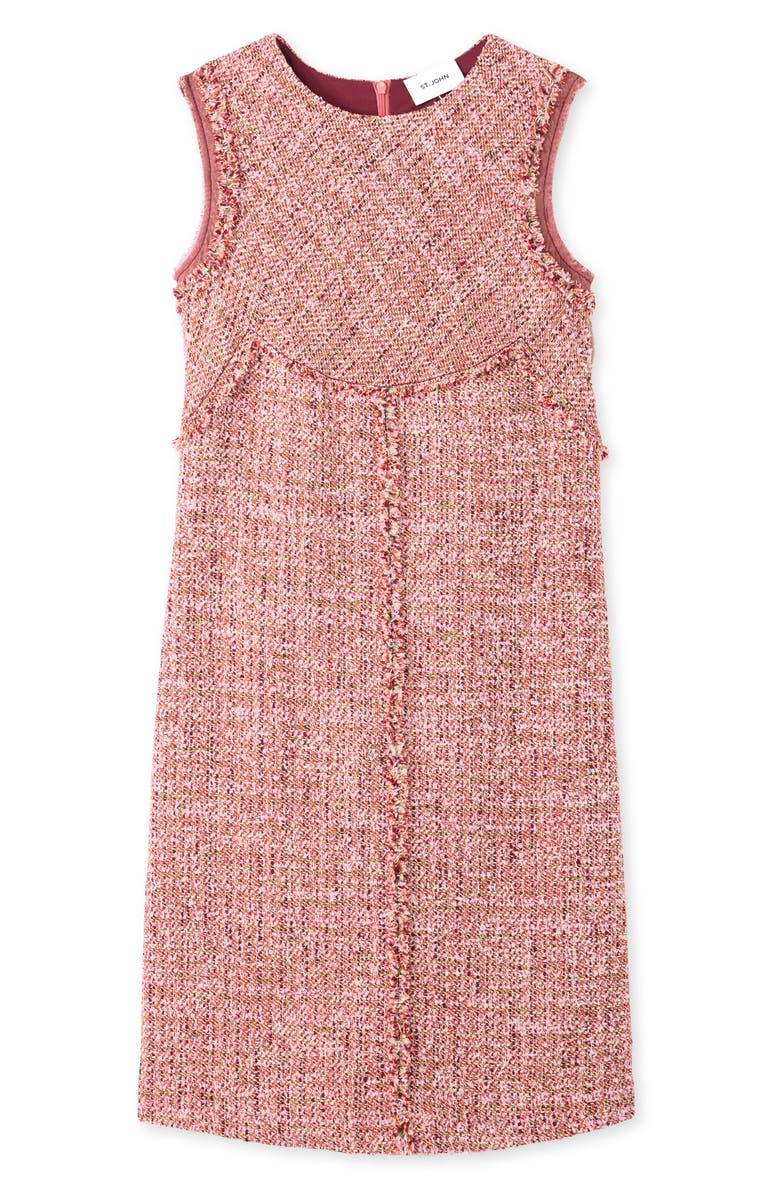 ST. JOHN Sleeveless Tweed Sheath Dress, Alternate, color, 