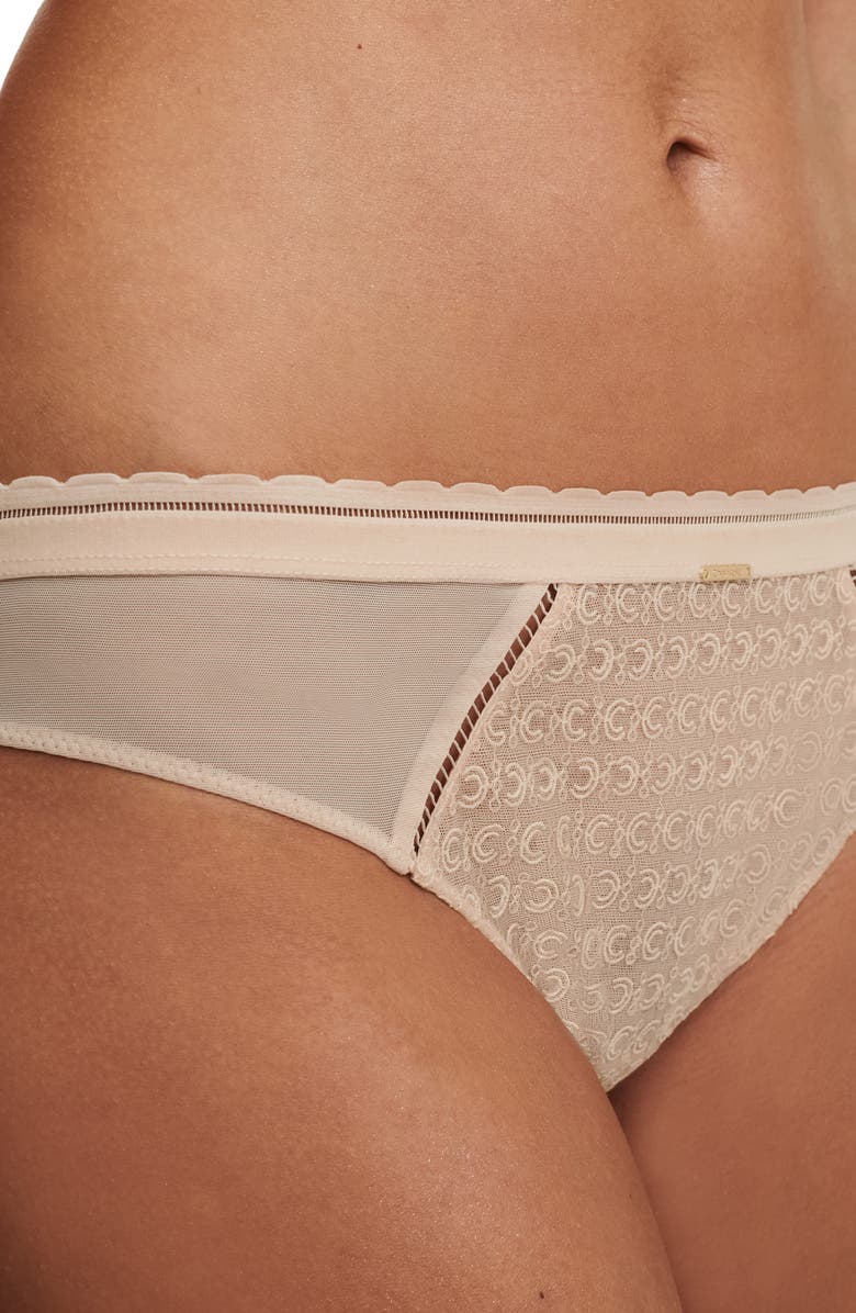 Chantelle Lingerie Monogram Cheeky Bikini, Alternate, color, Beige Blush