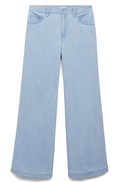 Mango Wide Leg Jeans In Blue