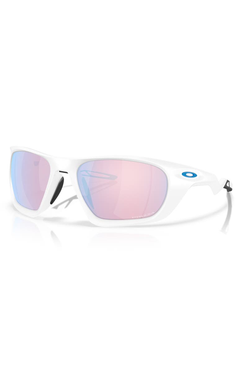 Oakley Lateralis 60mm Prizm<sup>™</sup> Polarized Rectangular Sunglasses, Alternate, color, White