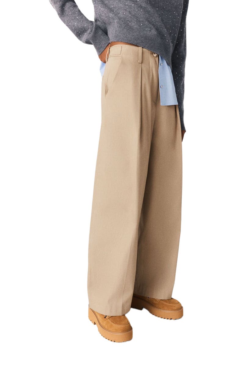 maje Cotton balloon trousers, Alternate, color, Mastic Beige