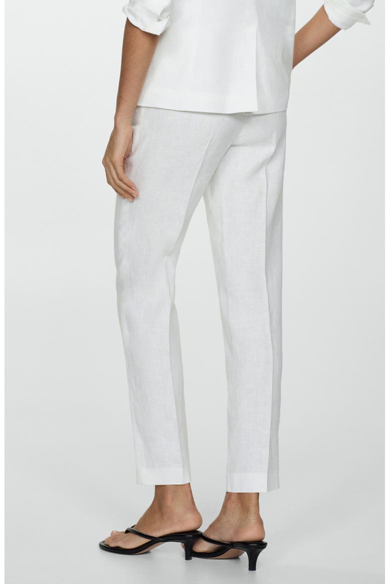 Straight Leg Linen Pants, Alternate, color, WHITE