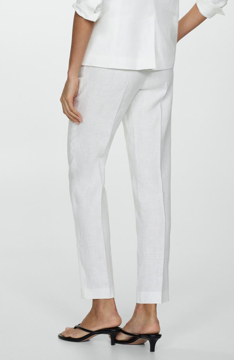 MANGO Straight Leg Linen Pants, Alternate, color, 