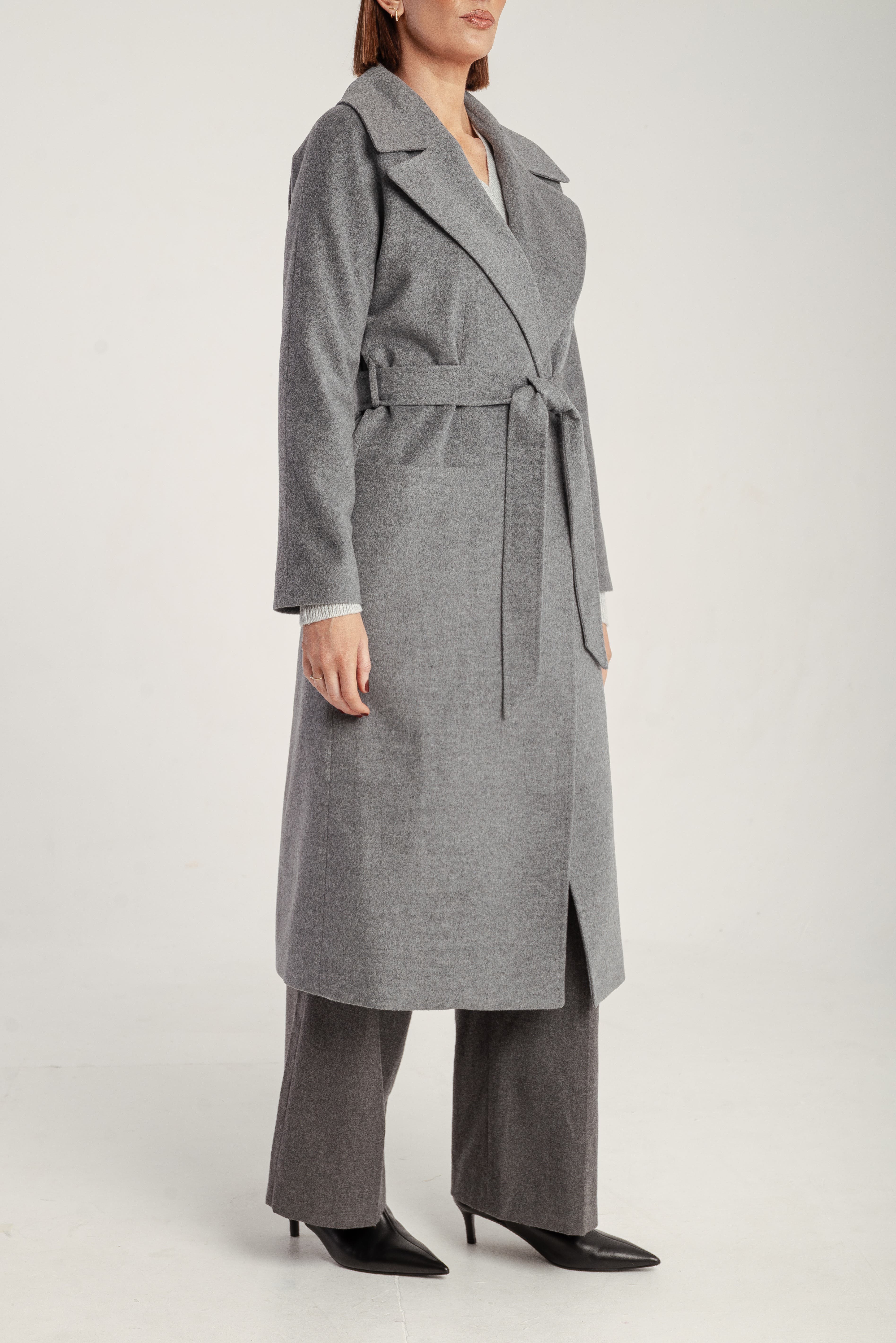 Pure Cashmere Wrap Belted Midi Coat - image 4