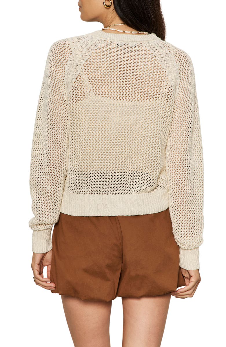 Sanctuary Metallic Open Stitch Cardigan, Alternate, color, Collagen White