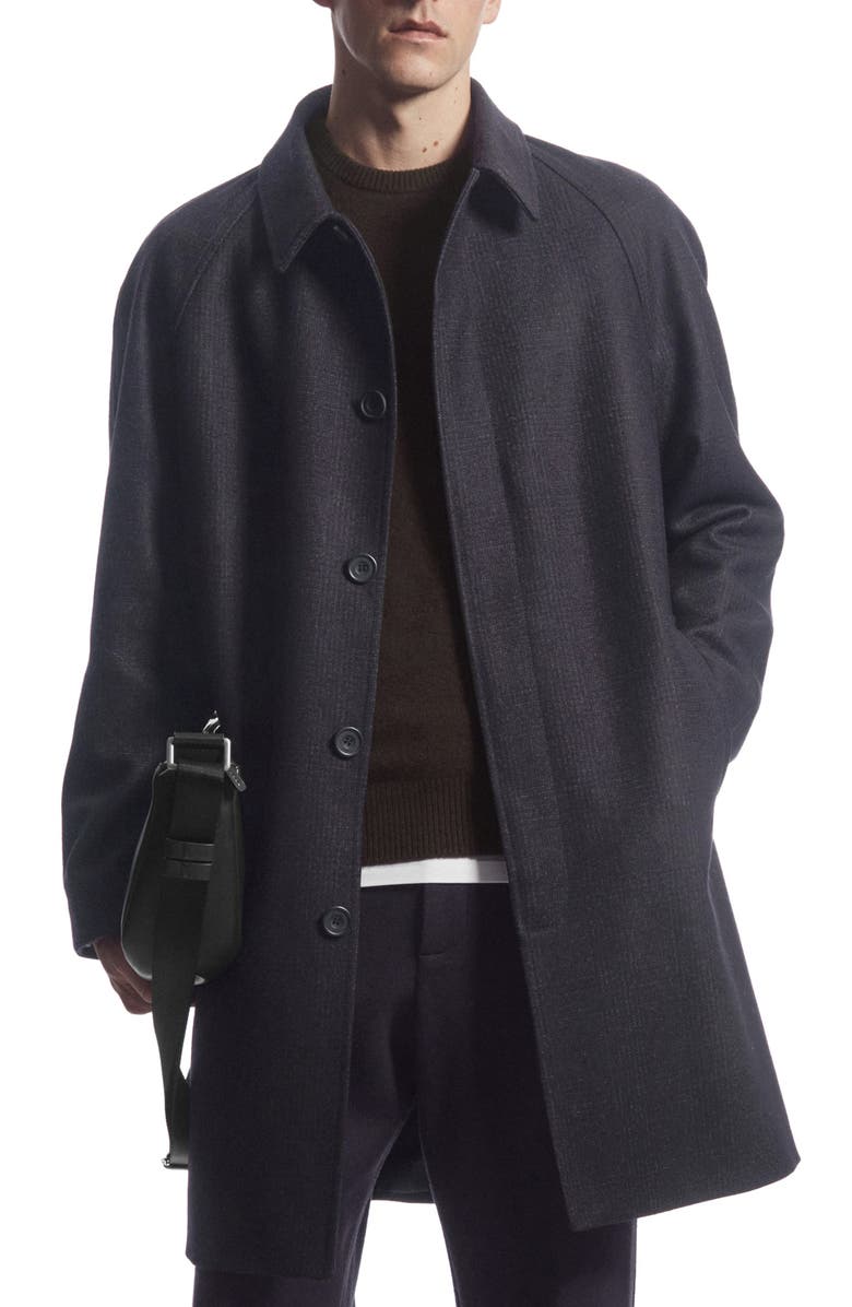 COS Check Felted Wool Blend Coat, Main, color,
