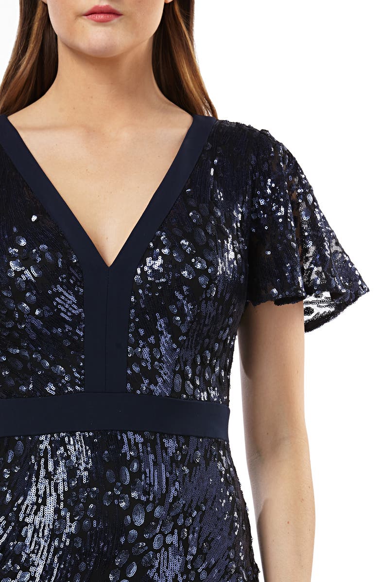 Carmen Marc Valvo Infusion Sequin Mermaid Gown, Alternate, color,