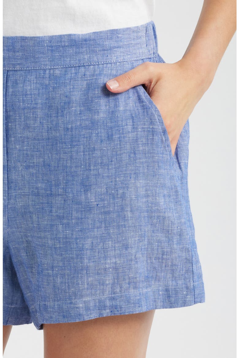 Linen Pull-On Shorts, Alternate, color, NAVY LINEN