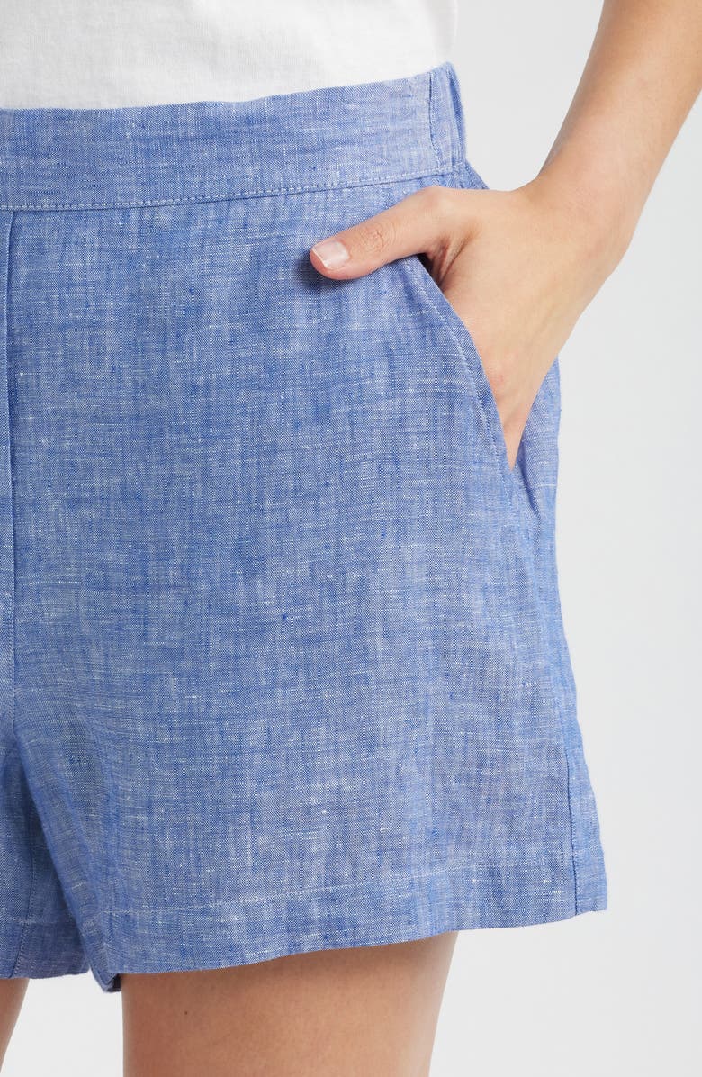 Frank & Eileen Linen Pull-On Shorts, Alternate, color, Navy Linen