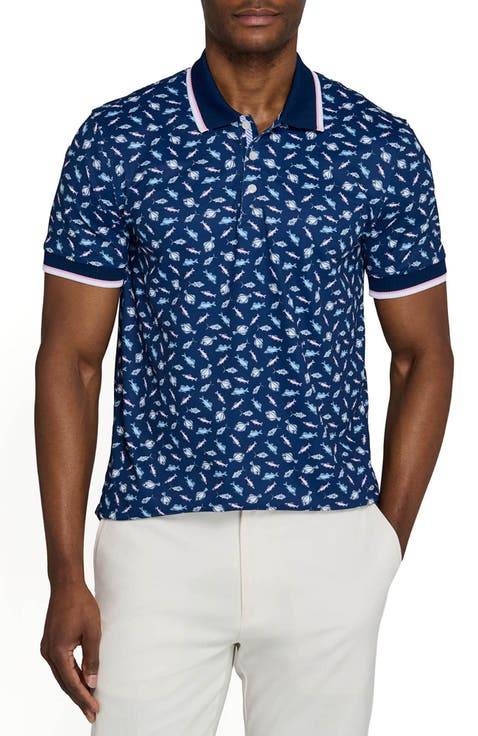 Slim Fit Gone Fishing Polo Short Sleeve Shirt