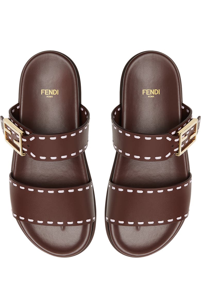 Fendi 'Fendi Feel Slide Sandal, Alternate, color, Mahogany Anemone