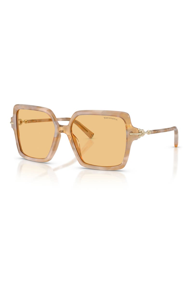 57mm Square Sunglasses, Alternate, color, PADPARADSCHA HAVANA / ORANGE