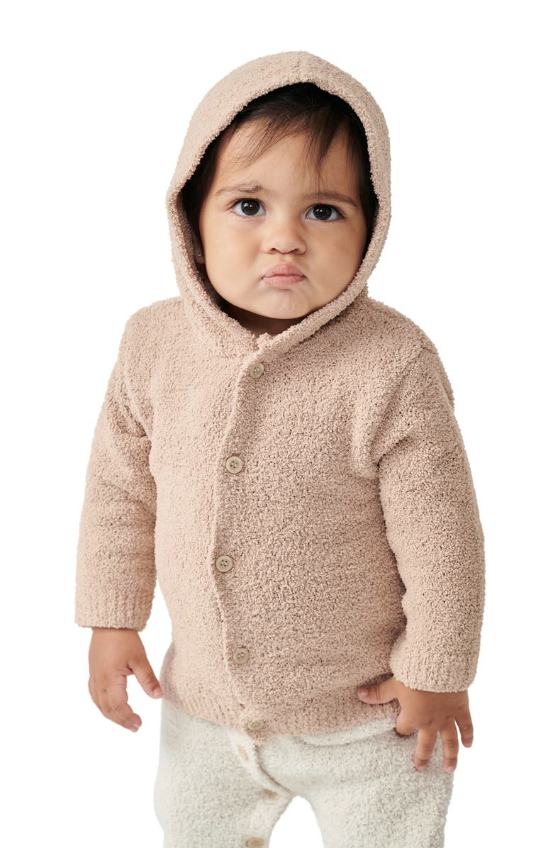 7 A.M. Enfant Fuzzy Hooded Cardigan, Alternate, color, Pecan