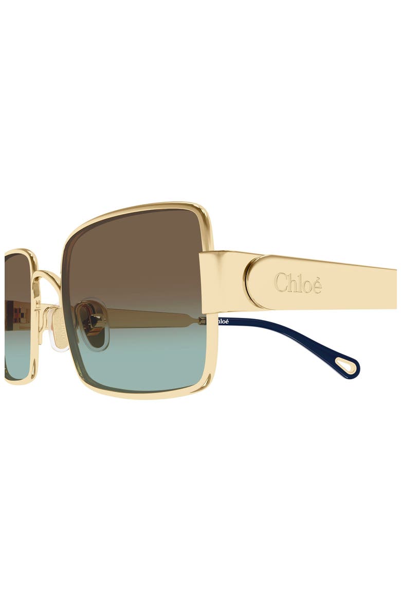 53mm Gradient Rectangular Sunglasses, Alternate, color, GOLD