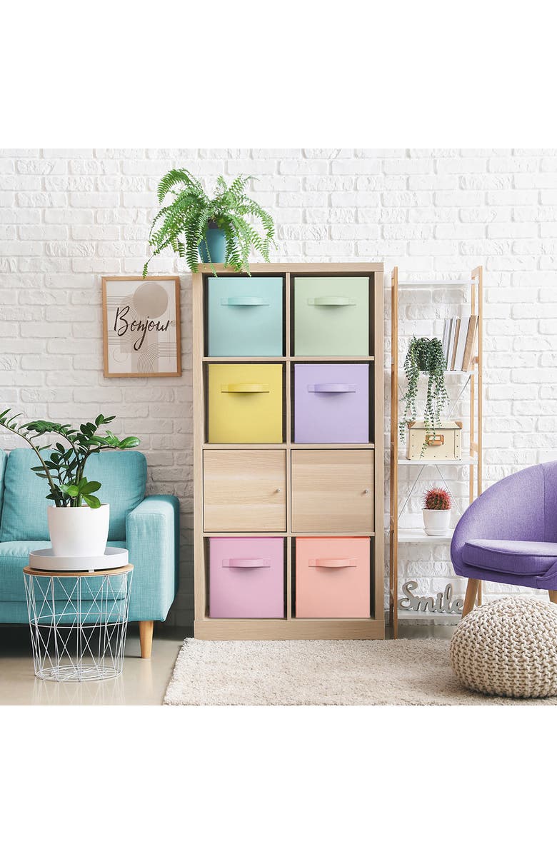SORBUS 12-Pack Collapsible Storage Cube, Alternate, color, Rainbow Pastel