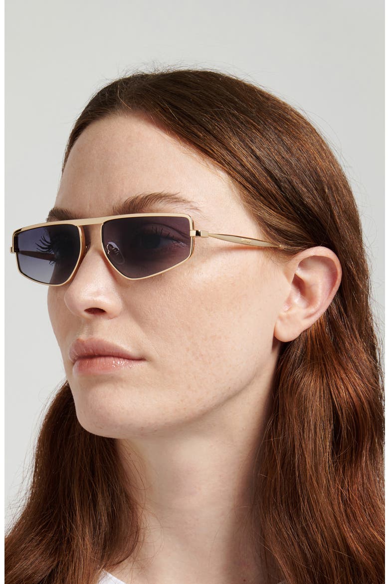 59m Square Flat Top Sunglasses, Alternate, color, ROSE GOLD/ DARK GREY SF