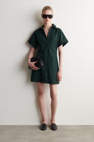COS Polka-dot Jacquard Cotton Shirt Dress