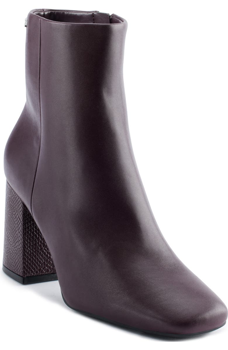 DKNY Steph Square Toe Bootie, Main, color, Dark Cherry