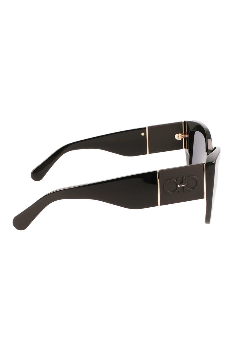 Gancini 51mm Gradient Modified Rectangular Sunglasses, Alternate, color, BLACK