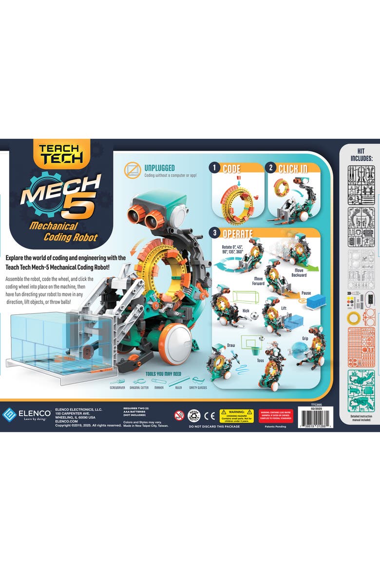 Mech 5 Mechanical Coding Robot, Alternate, color, Multicolored