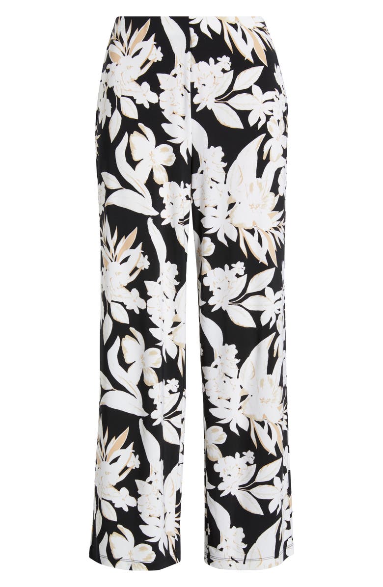 AK ANNE KLEIN Print Crop Wide Leg Pants, Alternate, color, Anne Black Multi