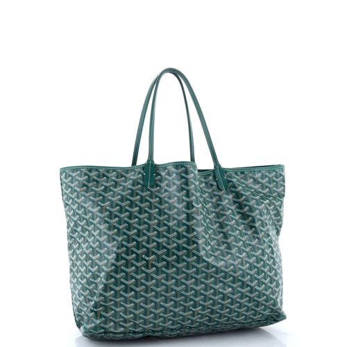 Pre-owned Goyard  Goyard Saint Louis Tote Coated Canvas Gm In Green