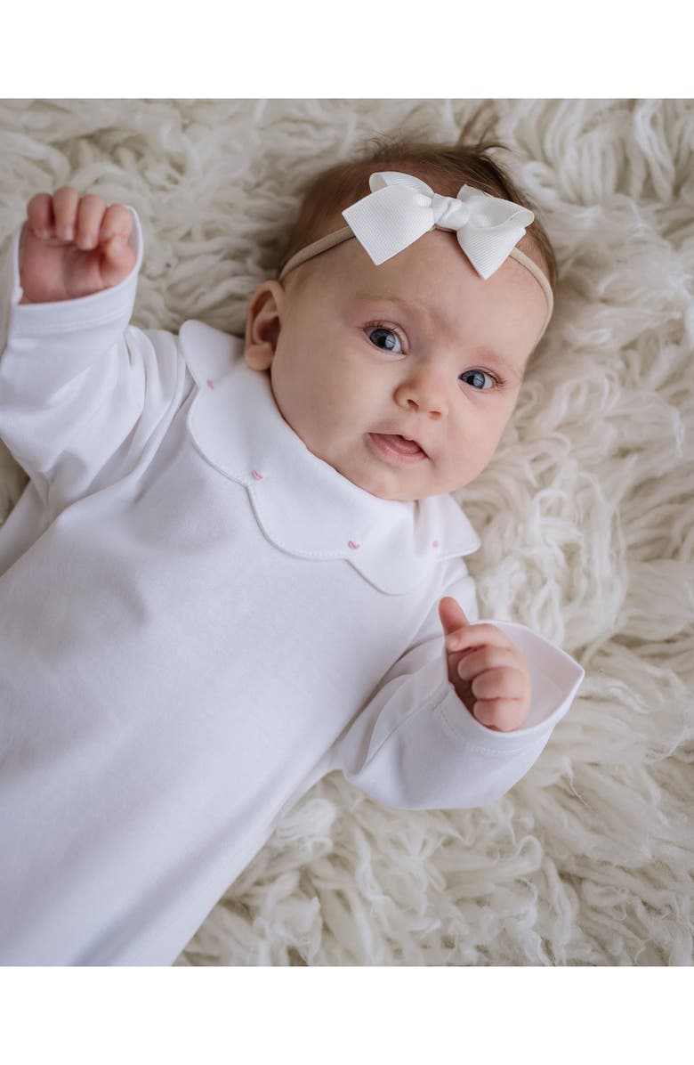 Cuclie Embroidered Collar Day Gown, Alternate, color, White And Pink