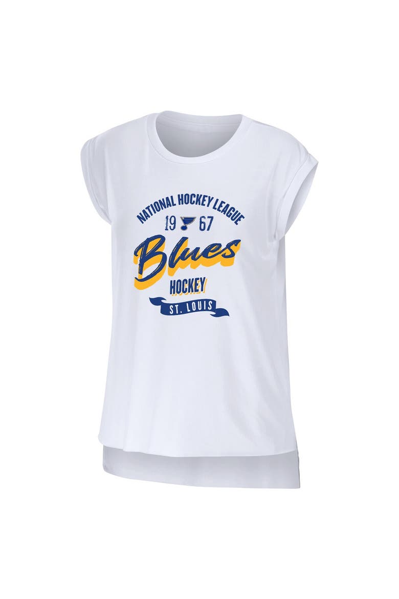 Women's WEAR by Erin Andrews White St. Louis Blues Domestic Tank Top, Alternate, color, White