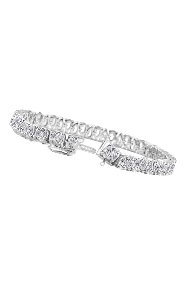Bliss Diamond 10Ct Pear Shape Diamond Tennis Bracelet Wide 14k Gold Lab Grown, Alternate, color, 