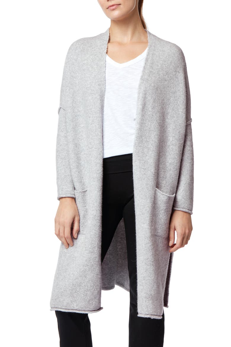 Long Open Cardigan, Main, color, PALE GREY MARL