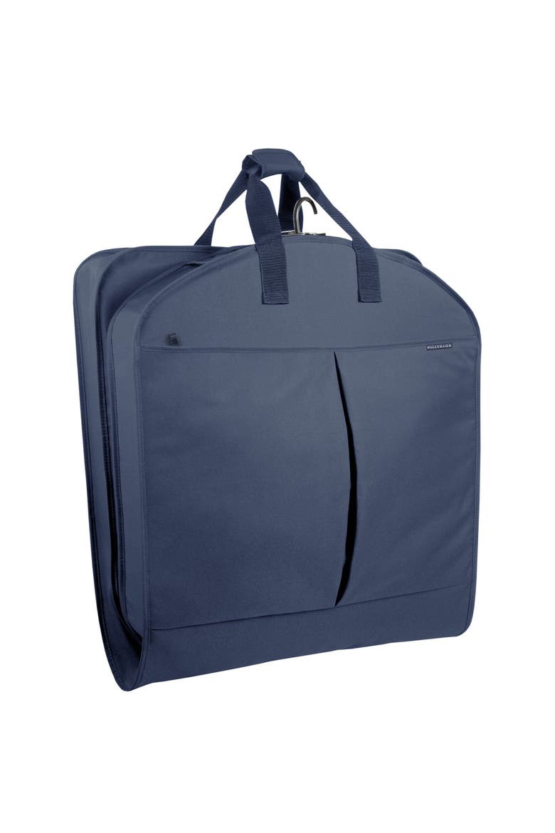 45" Deluxe Extra Capacity Travel Garment Bag with two accessory, Main, color, Navy