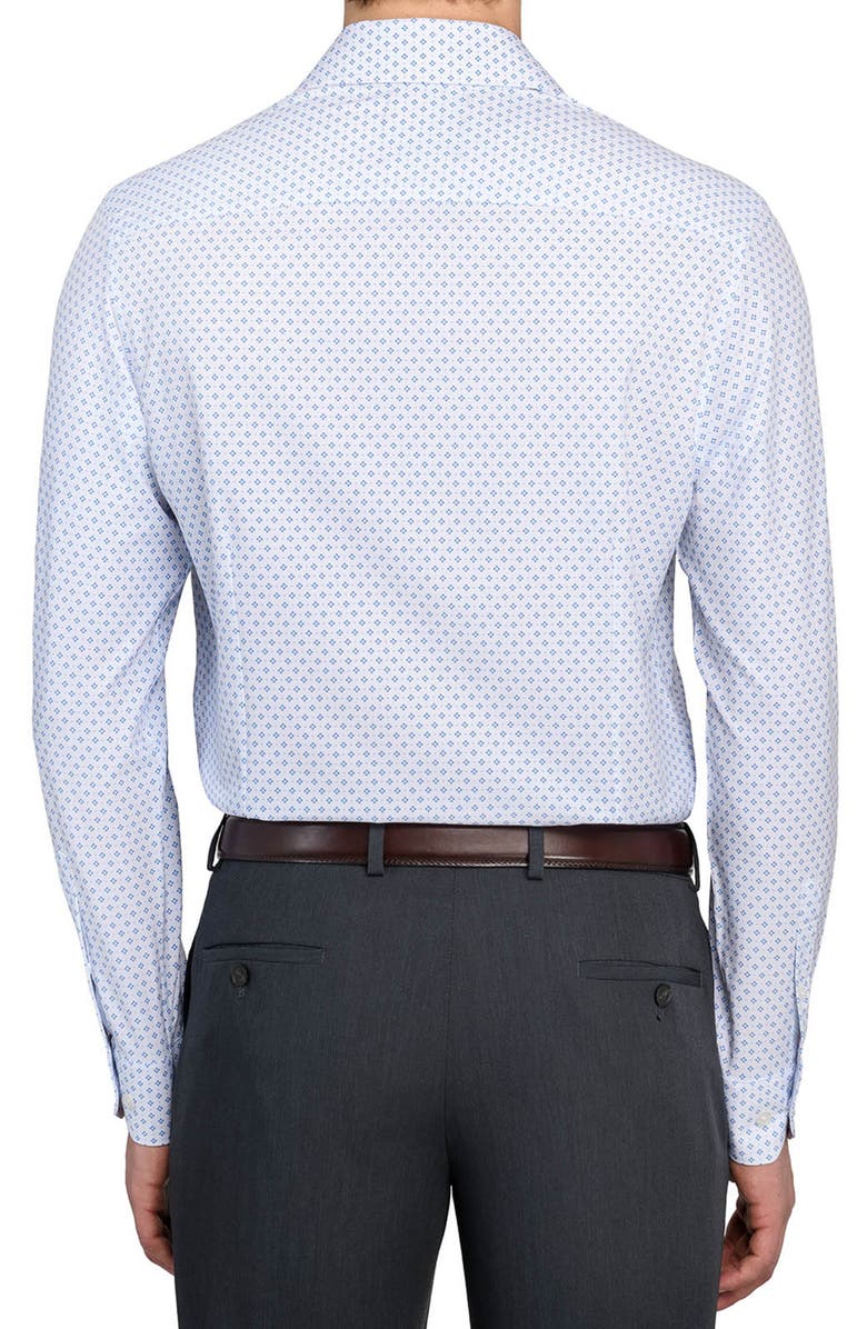 W.R.K Regular Fit Dash Print Performance Dress Shirt, Alternate, color, White/ Blue