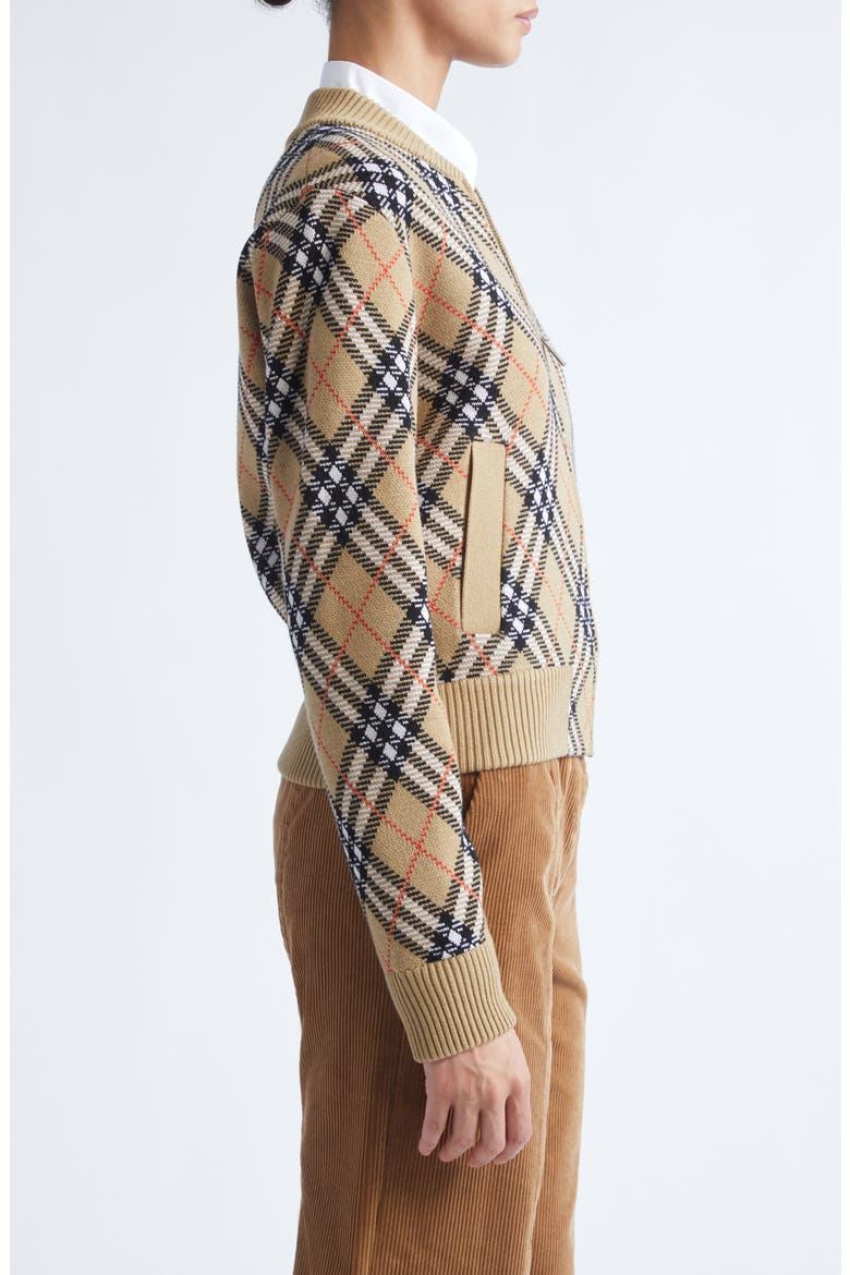 Check Sweater Jacket, Alternate, color, SAND IP CHECK