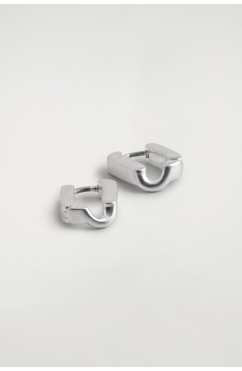 COS Link Hoop Earrings, Alternate, color, Silver