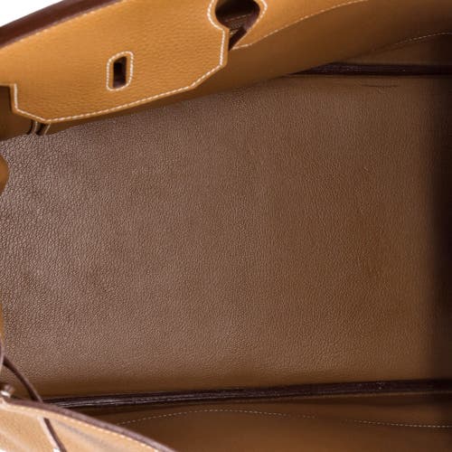 Pre-owned Hermes Hermes Birkin Handbag Brown Togo With Palladium Hardware 40 In Gold