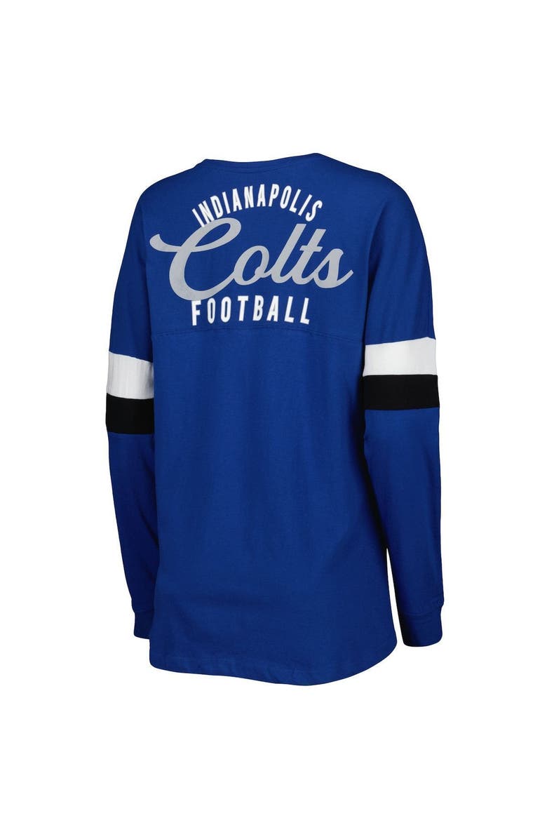 New Era Women's New Era Royal Indianapolis Colts Athletic Varsity Lace-Up Long Sleeve T-Shirt, Alternate, color, 