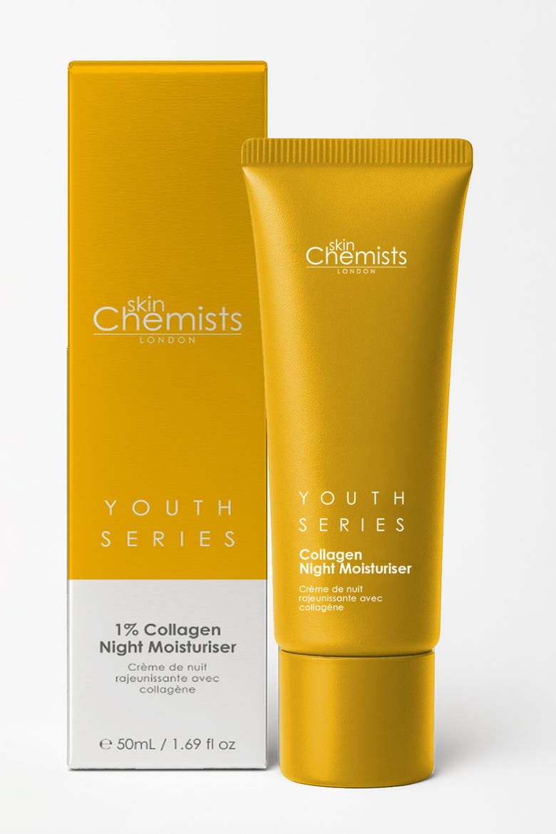 Youth Series 1% Collagen Night Moisturizer 50ml for Fine Lines & Wrinkles, Loss of Firmness, Alternate, color, White