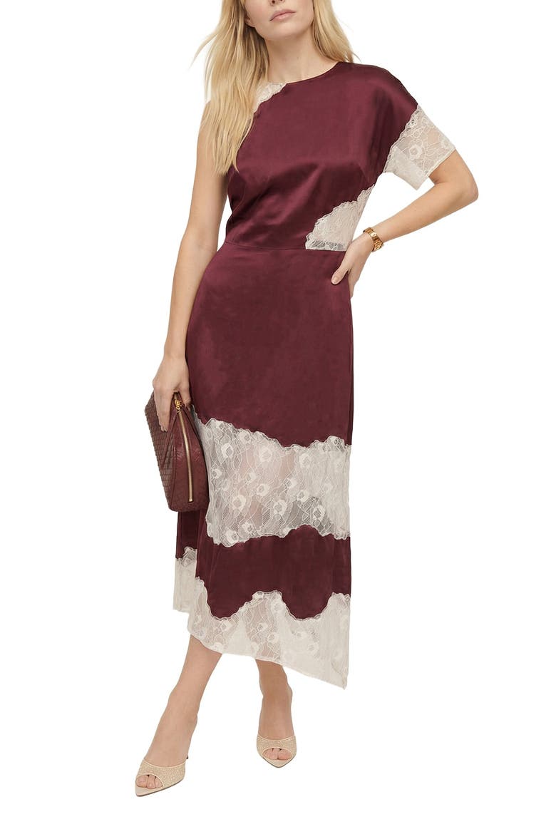 Selma Lace Insert Maxi Dress, Main, color, Burgundy